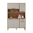 Ver imagem 2 de Armário de Cozinha Compacta Fidelitá Grécia 120cm 5 Portas 1 Gaveta com Tampo e Fundo Freijó/off