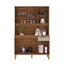 Ver imagem 3 de Armário de Cozinha Compacta Fidelitá Grécia 120cm 5 Portas 1 Gaveta com Tampo e Fundo Freijó/off