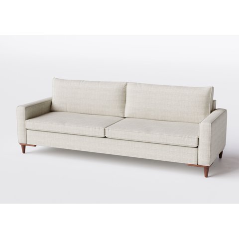 Sofá 3 Lugares Living Fixo Viena 2,20m em Linho:off White Pérola