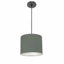 Ver imagem 1 de Lustre Luminária Pendente Vivare Free Lux Pe-4105pr Cúpula em Tecido 20x22cm Cinza-escuro Canopla