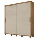 Ver imagem 1 de Guarda Roupa Casal 228cm Portas de Correr Monte Carlo RV Móveis Cinamomo/Off White