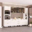 Ver imagem 1 de Cozinha Amara Aéreos Porta Vidro Torre Quente Paneleiro Balcões com Tampo Branco 250775