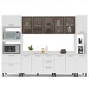 Ver imagem 2 de Cozinha Amara Aéreos Porta Vidro Torre Quente Paneleiro Balcões com Tampo Branco 250775
