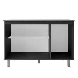 Gabinete para Cozinha 3 Portas Malu Preto 120cm sem Tampo Nathan Móveis - 2