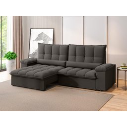 Sofá Sideral Retrátil e Reclinável com Molas no Assento 2,00m Velosuede - Netsofas  - 1