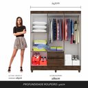 Ver imagem 3 de Guarda Roupa Casal Cancun 6 Portas 2 Gav Capuccino - Móveis Arapongas Capuccino