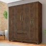 Guarda Roupa Casal Cancun 6 Portas 2 Gav Capuccino - Móveis Arapongas Capuccino - 1
