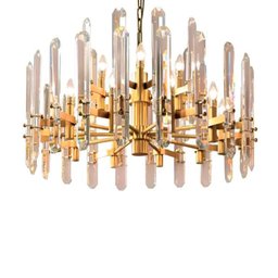 Lustre Clássico Áustria em Metal e Cristal para Sala de Jantar e Ambientes Modernos - 45x80cm - 1