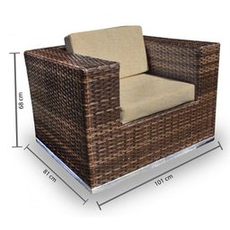 Conjunto de Sofá Fibra e 2 Poltronas e 1 Mesa Centro - 4 Conjunto de Sofá Fibra e 2 Poltronas e 1 Mesa Centro - 4