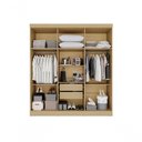 Ver imagem 6 de Guarda Roupa Casal Modulado Canto Crsal 11 Portas de Bater 2 Gavetas MDP Madeirado-Cinza Multimó