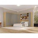 Ver imagem 1 de Guarda Roupa Casal Modulado Canto Crsal 11 Portas de Bater 2 Gavetas MDP Madeirado-Cinza Multimó