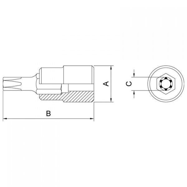 Soquete Ponta Trafix T50 Encaixe 1/2" Tramontina PRO - 2