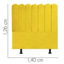 Ver imagem 2 de Cabeceira Estofada Alanis 140cm Casal Suede Amarelo