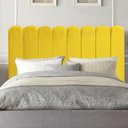 Ver imagem 1 de Cabeceira Estofada Alanis 140cm Casal Suede Amarelo