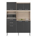 Ver imagem 5 de Kit Cozinha Andrey 6 Portas 2 Gavetas Avena Grafito
