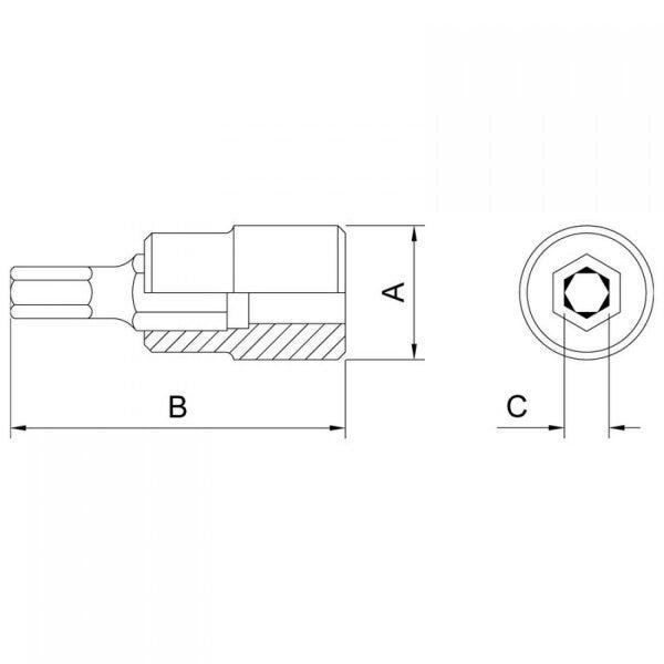 Soquete Ponta Hexagonal 10mm Encaixe 1/2" Tramontina PRO - 2