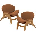 Ver imagem 1 de Kit 2 Poltronas Decorativa Orgânica Sala Living Kadosh L02 Bouclê Terracota - Lyam Decor