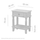 Ver imagem 3 de Mesa de Cabeceira 55 x 35 cm COM1 Gaveta Madeira Maciça