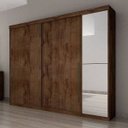 Ver imagem 4 de Guarda-Roupa com Espelho 100% MDF 3 Portas e 4 Gavetas Canela Scarpa