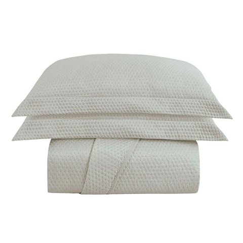 Kit Cobre Leito Colcha Charlote Casal 3 Peças Dupla Face Liso Classic - Palha - 100% Poliéster