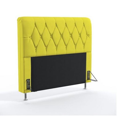 CABECEIRA CAMA BOX 90cm SOLTEIRO   ANA COR SUEDE AMARELO TOPÁZIO