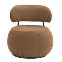 Ver imagem 6 de Poltrona Decorativa Greta Base Giratória Titânio Linho Bouclé Terracota - Nexta Casa