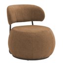 Ver imagem 1 de Poltrona Decorativa Greta Base Giratória Titânio Linho Bouclé Terracota - Nexta Casa