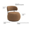 Ver imagem 3 de Poltrona Decorativa Greta Base Giratória Titânio Linho Bouclé Terracota - Nexta Casa