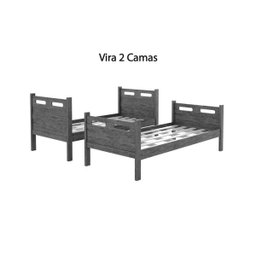 Beliche Solteiro Jaspe Reforçada com Cama Auxiliar e Colchão  Branco - 3