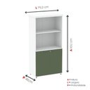 Ver imagem 4 de Armário Misto para Escritório 2 Portas com Prateleiras Linha PE40 AM1600PE40 Branco/Sálvia