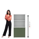 Ver imagem 5 de Armário Misto para Escritório 2 Portas com Prateleiras Linha PE40 AM1600PE40 Branco/Sálvia