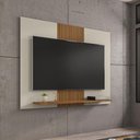 Ver imagem 1 de Painel Sala Tv até 50 Polegadas Off White/naturalle/ripado