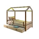 Ver imagem 2 de Cama Solteiro Infantil com Led Casinha Montessoriana Eliz com Cama Auxiliar Branco/mel