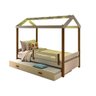 Cama Solteiro Infantil com Led Casinha Montessoriana Eliz com Cama Auxiliar Branco/mel - 2