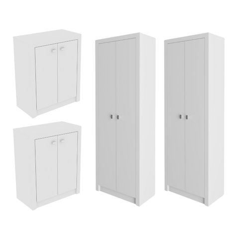 Conjunto para Escritório 4 Peças Branco Tecnomobili