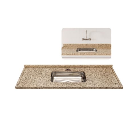 Pia Cozinha Granito Ornamental Natural 200cm Cuba Inox Rasa: Ornamental