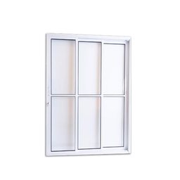 Porta Balcão 3 Folhas Vidro 210x150 Branco Linha 25 - 1
