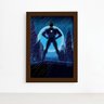Quadro Super Heróis Geek Azul Estrela Moldura Marrom 33x43cm - 1