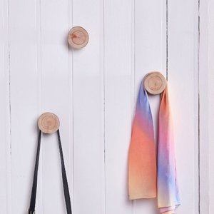 Cabideiro de madeira eucalipto - kit com 3 unidades