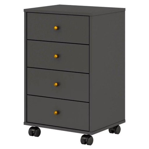 Mesa de Cabeceira Presence 4 Gavetas Grafito Demóbile - Ssx Multicoisas