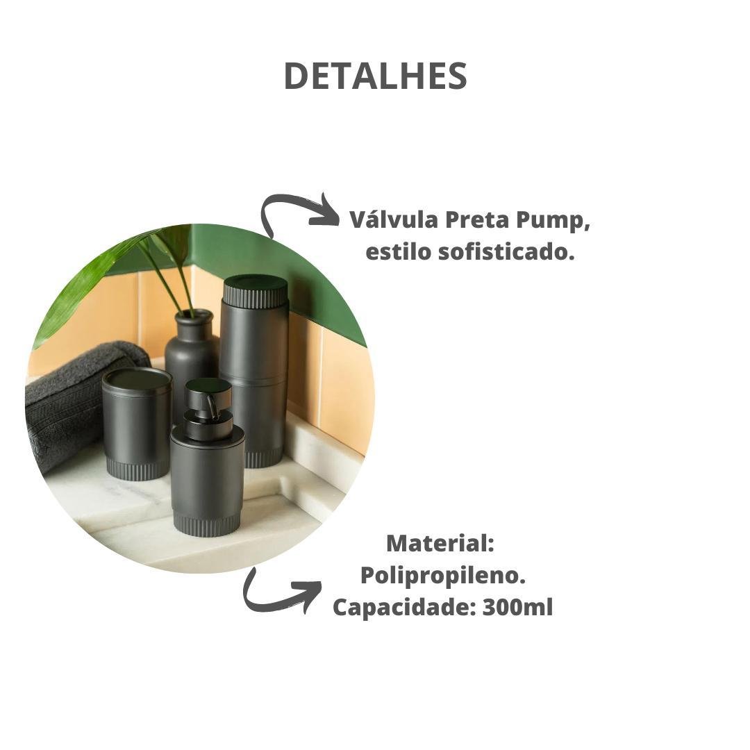 Porta Sabonete Válvula Pump Liquido Preto Banheiro ou - 3
