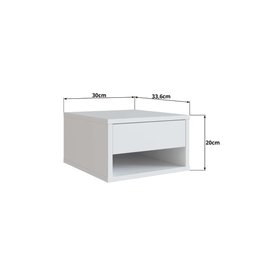 Mesa de Cabeceira Suspensa com 1 Gaveta Slim Emovell Branco - 3