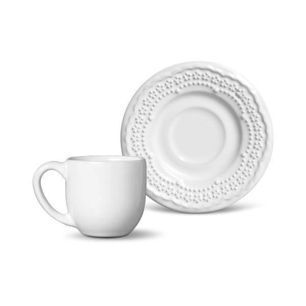 CONJUNTO XÍCARAS DE CAFE MADELEINE BRANCO 6PCS PORTO BRASIL