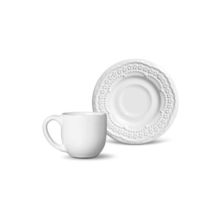 CONJUNTO XÍCARAS DE CAFE MADELEINE BRANCO 6PCS PORTO BRASIL