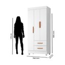 Ver imagem 3 de Quarto Bebê Infantil com Guarda-Roupa 3 Portas e 2 Gavetas com Cômoda 4 Gavetas e 1 Porta Branco