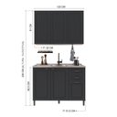 Ver imagem 3 de Conjunto Cozinha Modulada 2 Peças Bari 100% MDF Chumbo