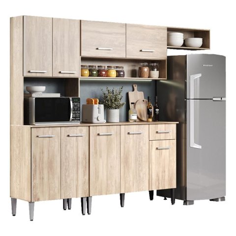 Armário Cozinha Compacta Arizona Smart Carraro - Carvalho Carvalho