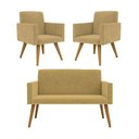 Ver imagem 1 de Kit Namoradeira + 2 Poltronas Decorativas Balaqui Capuccino