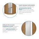 Ver imagem 6 de Guarda-Roupa Modulado de Canto Oblíquo 1 Porta Espelho Peliculado 100% MDF Cairo Marrom/Cinamomo