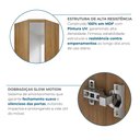 Ver imagem 7 de Guarda-Roupa Modulado de Canto Oblíquo 1 Porta Espelho Peliculado 100% MDF Cairo Marrom/Cinamomo